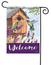 Hummingbird Home Welcome Garden Flag-2 Sided Message,12&quot; x 18&quot; - $24.85