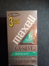 3 pack Maxell GX-Silver T-120 High Quality 6-Hour VHS Videocassette NEW - £11.03 GBP