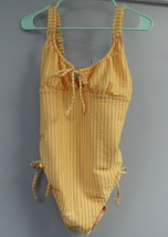 Adore Me Women&#39;s Bathing Suit Swimwear One Piece 09863 Yellow Pink Strip... - $17.09