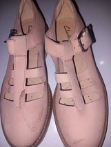 CLARK&#39;S WOMEN&#39;S SHOES PINK LEATHER FLAT MARY JANE Size 3 D EXPRESS SHIPPING - $47.82
