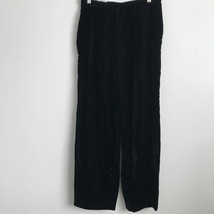 Bob Mackie Trouser Pant 10 Black Velvet Pleate High Rise Pocket Evening ... - $26.72