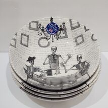 x4 Royal Stafford Halloween Skeleton Bone Appetite Soup Bowls Dining Cafe - $56.42