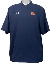 Under Armour Auburn University 1/4 Zip Pullover Windbreaker Blue Sz M Loose Fit - $21.78