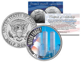 World Trade Center 9/11 Colorized 2001 Jfk Half Dollar U.S. First Ever Wtc Coin - £6.74 GBP