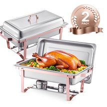 VEVOR Chafing Dish Buffet Set, 8 Qt Stainless Steel Chafer with 2 Full S... - $75.90