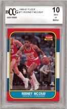 Rodney McCray 1986-87 Fleer Rookie Basketball Card (RC) #71- BCCG Graded 10 Mint - £86.96 GBP