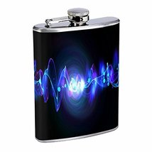 Electric Vibe Hip Flask Stainless Steel 8 Oz Silver Drinking Whiskey Spirits E1 - £7.86 GBP