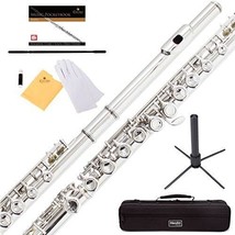 Mendini Closed Hole C Flute With Stand, 1 Year Warranty, Case, Cleaning ... - $45.99