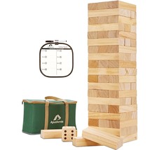 60 Pcs Giant Tumble Tower, (Stack Up To 5Ft) Pine Wooden Stacking Timber Game Wi - £80.66 GBP