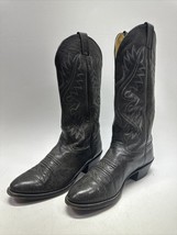 NOCONA Mens Dark Gray Leather Western Cowboy Riding Boots Size 8 D 95095 - £59.91 GBP