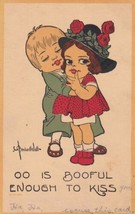 Bernhardt Wall Postcard 1914 OO Is Booful Enough To Kiss Hoberg Missouri - $2.99