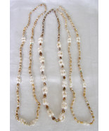 VINTAGE SET OF 3 LEI MOMI SHELL NECKLACES-WHITE,CARAMEL,SPOTTED MOMI SHE... - $453.88 MXN