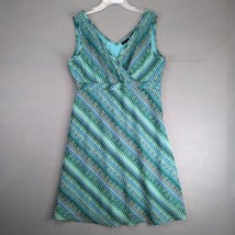 New York &amp; Co Psychedelic Wrap Midi Dress Sz XL Made USA Wrap V-Neck Hig... - $32.00