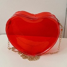 Transparent  Bags Love Heart Shaped Cosmetic Bag Women Fashion Satchel Bags Port - £48.44 GBP