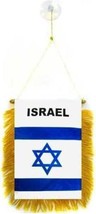 Israel Israeli Rearview Mirror Window Hanging Mini Banner 4x5.5 In - $6.23