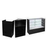 Combo POS 22&quot; Register Stand 48&quot; Full Vision Showcase Knockdown Black New - $1,400.00