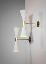 Wall Sconces Hanging Lamp Light Diabolo Modern Vintage Style Large White &quot;Tuba&quot; - £88.85 GBP+