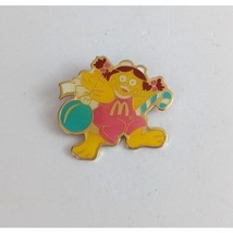 Vtg Birdie With Ornament &amp; Candy Cane Christmas McDonalds Employee Lapel Hat Pin - £19.41 GBP