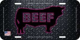 Beef Eat Bull Black Diamiond Metal License Plate Tag Farmer Cattle Truck Car Pk - £9.31 GBP+