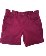 Calvin Klein Jeans Shorts Women&#39;s Size 10 Dark Maroon Stretch Denim Flat... - $13.86