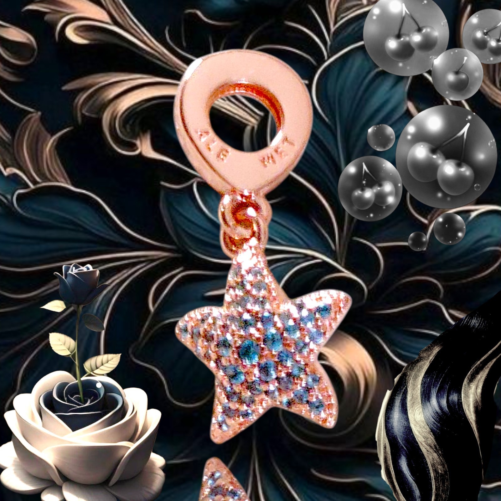 Pandora 14K Rose   Gold Plated Sparkling   Starfish Dangle Charm US SELLER  Item image 3