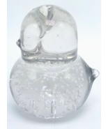 Vintage Clear Art Glass Controlled Bubble Duckling Paperweight - $20.74