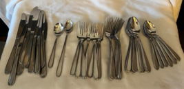 Stanley Roberts Rogers Stainless Korea Vanity 49 Pieces Burnished Beaded - $57.00