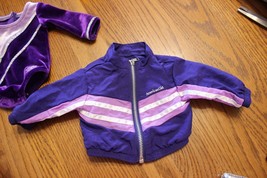 American Girl doll Gymnastic outfit Set Velvet Leotard purple jacket lot - £15.51 GBP