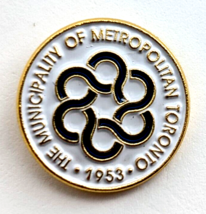 VTG The Municipality Of Metropolitan Toronto 1953 Ontario Canada Pin Blue White - $9.99