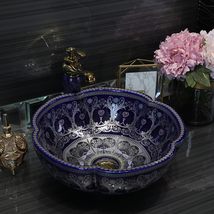 Vintage Handmade Ceramic Lavabo Washbasin, Luxury Porcelain Artistic Bat... - $559.38 CAD
