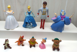 Disney princess Bride Cinderella Prince Mice Chipmunk Godmother figures lot USED - £15.81 GBP