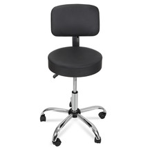 Black Hydraulic Rolling Swivel Salon Stool Chair Adjustable Height W/ Ba... - $83.99