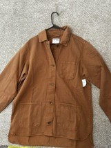 Old Navy Women&#39;s Oversized Workwear Button Shacket Brown Size Large Tall - £35.22 GBP