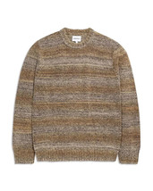 Norse Projects Mens Sigfred Space Dyed Stripe Crewneck Sweater Heathland Brown-M - £118.14 GBP