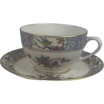 Vintage Lenox Ming Rose Birds Teacup Cup &amp; Saucer Set Made In USA Retired - $12.86