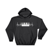 Piano Keyboard Life Line Musical Art Wall Poster : Gift Hoodie Black And White M - £28.43 GBP