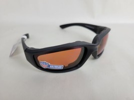 New Epoch Foam Padded Motorcycle Sunglasses Black Frames Amber Lens ANSI Z87.1+ - £11.87 GBP