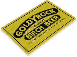 Goldyrock Birch Beer Logo Retro Wall Decor Bar Pub Man Cave Large Metal ... - $21.95