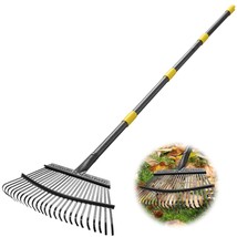 Rake - 65 Inch Long Garden Leaf Rake, 18 Inch Wide Heavy Duty Leaf Rake ... - £35.12 GBP