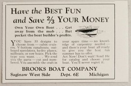 1929 Print Ad Brooks Boat Company Saginaw West Side,Michigan - $10.38