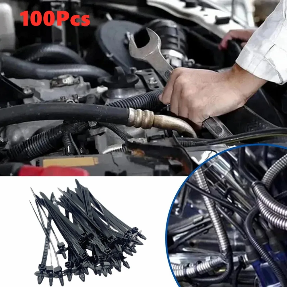 100pcs Car Wire Harness Fastener Cable Clips Reusable Cable Ties Management Auto - £8.46 GBP+
