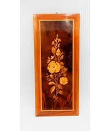Notturno Intarsio Flowers Inlaid Wood Plaque Sorrento Italy Marked 14.75... - £36.12 GBP