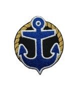 Anchor Fully Embroidered Iron-On Patch 2.4&quot; x 2.9&quot; Sailor Boat Navy Arme... - $7.87