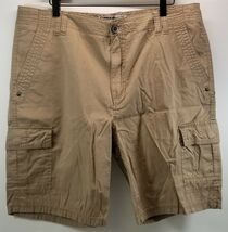 Micros Men's Shorts Beige Flat Front Casual Cargo Cotton Size 36 - $14.84