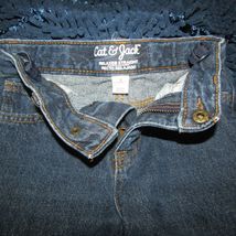CAT &amp; JACK boys relaxed straight jeans size 5 adjustable elastic in wais... - $3.60