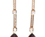 Daniela Swaebe 18K Gold-Plated CZ Crystal &amp; Blue Goldstone Drop Linear E... - £23.44 GBP