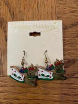 Vintage Christmas Sleigh/Reindeer Earrings - £14.64 GBP