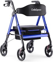 OasisSpace Heavy Duty Rollator Walker Large Seat Up to 450LBS (Blue) - $3,986.38 MXN