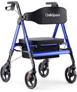 OasisSpace Heavy Duty Rollator Walker Large Seat Up to 450LBS (Blue) - $213.75