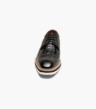 Stacy Adams Alario Wingtip Oxford Croco Leather Shoes Black 25725-001 image 6